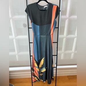 Aritzia Babaton Hamptons Dress - Size 6 - Teal/Sunset Spice